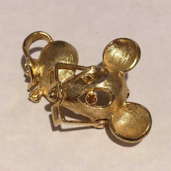 Vintage Avon Gold Tone Articulating Mouse with Eyeglasses Pin Brooch - Picture 4 of 7